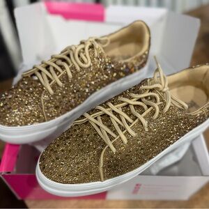Gold Bedazzle Hey Girl Women's Sneakers